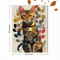 thumbnail image 3 of Bengal Cat Floral Canvas Print Den Kitchen Home Wall Art Decor, 3 of 8