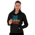 thumbnail image 4 of Talk Less Listen More Inspirational Unisex Plus Fleece Graphic Hoodie Brisco Brands 3X, 4 of 5