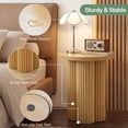 thumbnail image 4 of Wirrytor Side Table, Small Round End Table with Fluted Accent, Mid-Century Modern Nightstand for Small Space Living Room, (Oak), 4 of 9
