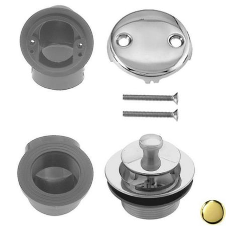 Two Tone Brass Twist - Westbrass Twist & Close Sch. 40 ABS Plumber's Pack with Two-Hole Elbow in Polished Brass