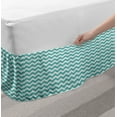 thumbnail image 2 of Geometric Bed Skirt, Grunge Style Inspired Horizontal Zigzag Lines in Chevron Pattern, Elastic Bedskirt Dust Ruffle Wrap Around for Bedding Decor, 4 Sizes, Coconut and Cadet Blue, by Ambesonne, 2 of 2