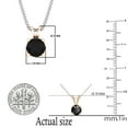 thumbnail image 5 of Dazzlingrock Collection Round Black Diamond Solitaire Style Pendant for Women with 18 Inch Silver Chain (1.50 ctw, Color Black, Clarity Opaque) in 14K Rose Gold, 5 of 6