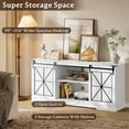 thumbnail image 2 of PUFFCAFE Farmhouse TV Stand for 65" 60" 55" Tvs,Entertainment Center with Storage & Sliding Barn Doors,Media TV Console Table,White TV Stand for Living Room, 2 of 6