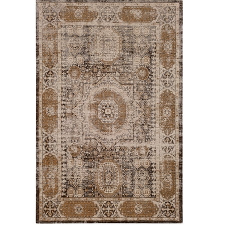Brown Geometric Pattern - 2’ x 3' Geometric Pattern Brown Wool Area Rug