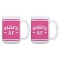 thumbnail image 1 of ThisWear Humorous Grad Gift Set Graduated AF Graduation Mugs 2 Pack 15oz Coffee Mugs Pink, 1 of 4