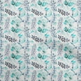 thumbnail image 1 of oneOone Georgette Viscose Turquoise Blue Fabric Leaves Fabric For Sewing Printed Craft Fabric By The Yard 42 Inch Wide, 1 of 4