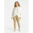 thumbnail image 2 of Terra & Sky Women's Plus Twist Front Blouse with Long Sleeves, Sizes 0X-5X, 2 of 5