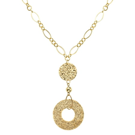 Simply Gold Medallion Drop Necklace in 10kt Gold
