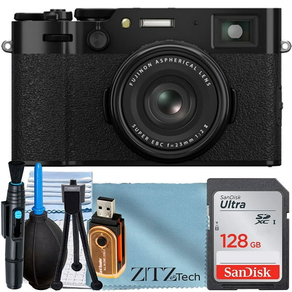FUJIFILM X100 VI Digital Camera (Black) with SanDisk 128GB Memory Card + ZeeTech Accessory Bundle