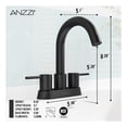 thumbnail image 4 of Remnants 4 in. Centerset Double Handle Mid Arc Bathroom Sink Faucet with Drain Kit and Deckplate in Matte Black, 4 of 4