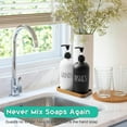thumbnail image 2 of Glass Dish Soap Dispenser for Kitchen - 16 OZ Hand Soap Dispenser Set with Pump and Acacia Wood Tray - Black White Modern Farmhouse Kitchen Bathroom Decor and Accessories, 2 of 5