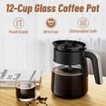 thumbnail image 2 of Cafetera de Repuesto de 12 Tazas para Cafetera para CFP101 CFP201 CFP301 CFN601 con Tapa con Asa para Preparar Café, 2 of 7