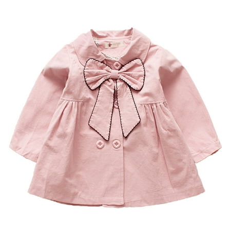 

Road Coat Kids Toddler Children Girls Autumn Winter Cotton Long Sleeve Bow Tie Clothes Coat Jacket Girls Cotton Coat