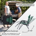 thumbnail image 5 of EDX Zero Gravity Chair XL Padded Folding Outdoor Recliner with Headrest & Cup Holder Tray, Adjustable 0–170°, Heavy Duty Steel Frame, Patio Lawn Beach Lounge Chair, Green, 5 of 8