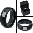 thumbnail image 4 of Tungsten North Dakota The Peace Garden State Band Ring 8mm Men Women Comfort Fit Black Dome Polished, 4 of 4