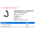 thumbnail image 2 of Lower Radiator Hose - Compatible with 1970 Ford Country Sedan, 2 of 2