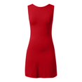 thumbnail image 4 of Women's Casual Dress Women’s Open Back Tunic Dress Crew Neck Sleeveless Stretchy Slim Fit Party Club Tank Dresses Red S, 4 of 5