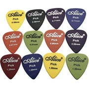 Alice 50 pc Guitar Picks, 0.58mm, 0.71mm, 0.81mm, 0.96mm,1.20mm, 1.50mm with 10 grid case