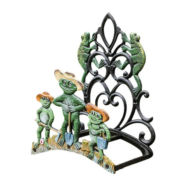 Soporte para manguera de jardín, carrete para manguera, decoración para almacenamiento en el jardín, colgante de pared pintado, artesanía de hierro re 15 cm x 15 cm x 33 cm