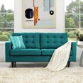 thumbnail image 1 of Modway Empress Causeuse Moderne Rembourrée en Tissu, Bleu Sarcelle, 1 of 5