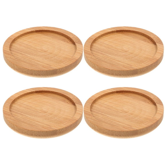 ROSENICE Bamboo Coaster Cup Mat for Drinks Set of 4 Anti Slip and Heat Resistant