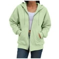 thumbnail image 2 of UAYOTSE Womens Zip Up Hoodies 2025 Oversized Hoodie for Women Trendy Hooded Sweatshirts Fall Winter Zipper Y2k Jacket(G127-Light Green,S), 2 of 9
