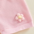 thumbnail image 4 of Niña Bebé Ropa de Verano Elegante Bordado Floral Cuello Redondo Pantalones Cortos de Manga Corta Dos Piezas Conjunto de Tejido Suave Transpirable, 4 of 9