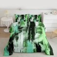 thumbnail image 2 of Manfei Chic Green Geometric Bedding Comforter Set, Modern Abstract Graffiti Twin Comforter Sets, Vintage Artwork Reversible Bedding Set, Microfiber Bedroom Decor, 2 Pieces, 2 of 8