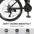 thumbnail image 4 of UBesGoo 24in Folding Mountain Bike Shimano 21-Speed, with Disc Brakes for Aldult, Men, Red&Black, 4 of 9