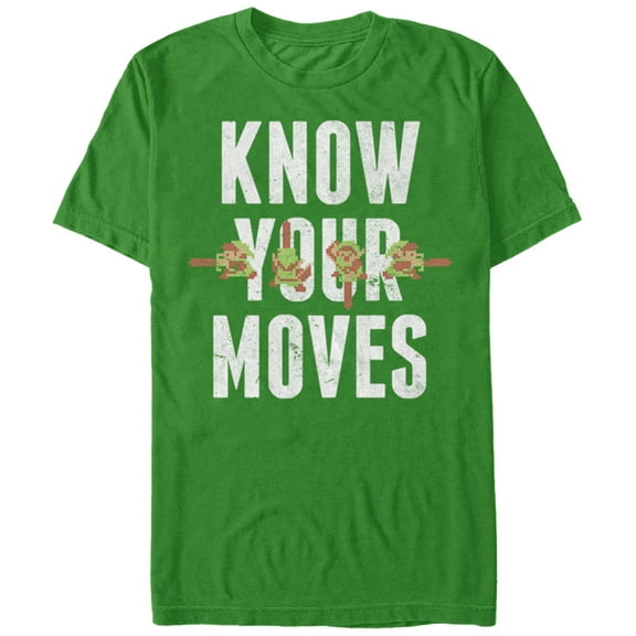 Men's Nintendo Legend of Zelda Know Your Moves  Graphic Tee Kelly Green Small