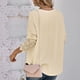 thumbnail image 3 of Blusa Con Cuello En V Camisa De Un Solo Pecho Blusa De Manga Larga Camisa De Otoño Para Mujer Blusa Informal De Poliéster Cuello En V Blusa De Botonadura Sencilla Panel De Encaje ANGGREK Albaricoque L, 3 of 8