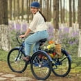 thumbnail image 6 of Viribus Adult Electric Tricycle, 24" 250W 3 Wheel E-Trike with 36V 13Ah, for Men/Women, Blue, 6 of 11