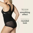 thumbnail image 3 of Leonisa Sheer Stripe Detail Sculpting Bodysuit - Tummy Control Shapewear for Women Black, 3 of 6