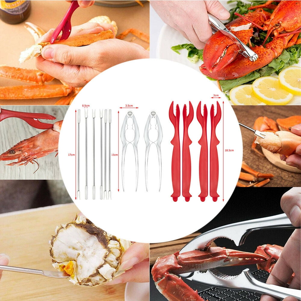 Crab Leg Crackers and Tools 12Piece Lobster Crackers and Picks Set