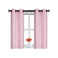 thumbnail image 3 of 2 piece short blackout Insulated Curtain 30" Wide X 36" Long Half Window Panels Tiers Grommet top Pink color D24, 3 of 3