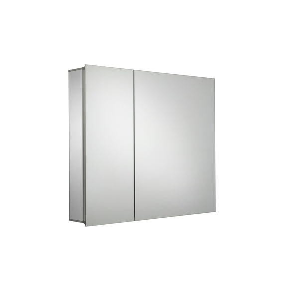 Croydex Williams Double Door Aluminium Bathroom Medicine Cabinet with Mirror in Silver (30X26in)