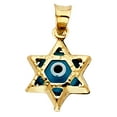 thumbnail image 2 of 14K Yellow Gold Evil Eye Star Charm Pendant with 1.2mm Figaro 3+1 Chain Necklace - 18", 2 of 4