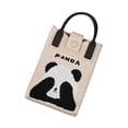 thumbnail image 2 of Bolsa de punto para teléfono para mujeres y niñas, adorable bolso de punto con estampado de panda para teléfono celular Beige, 2 of 8
