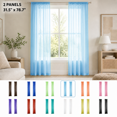 thumbnail image 5 of Rod Pocket Sheer Window Curtains, Light Filtering Curtain Panels for Living Room and Bedroom, Transparent Gauze Drapes with Soft Polyester, Modern Home Decor, 2 Panels, 31.5 x 78.7 in, Dark Blue, 5 of 5