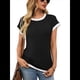 thumbnail image 1 of Camisetas de Corta para Mujer, Negras, Talla XXL, 1 of 7