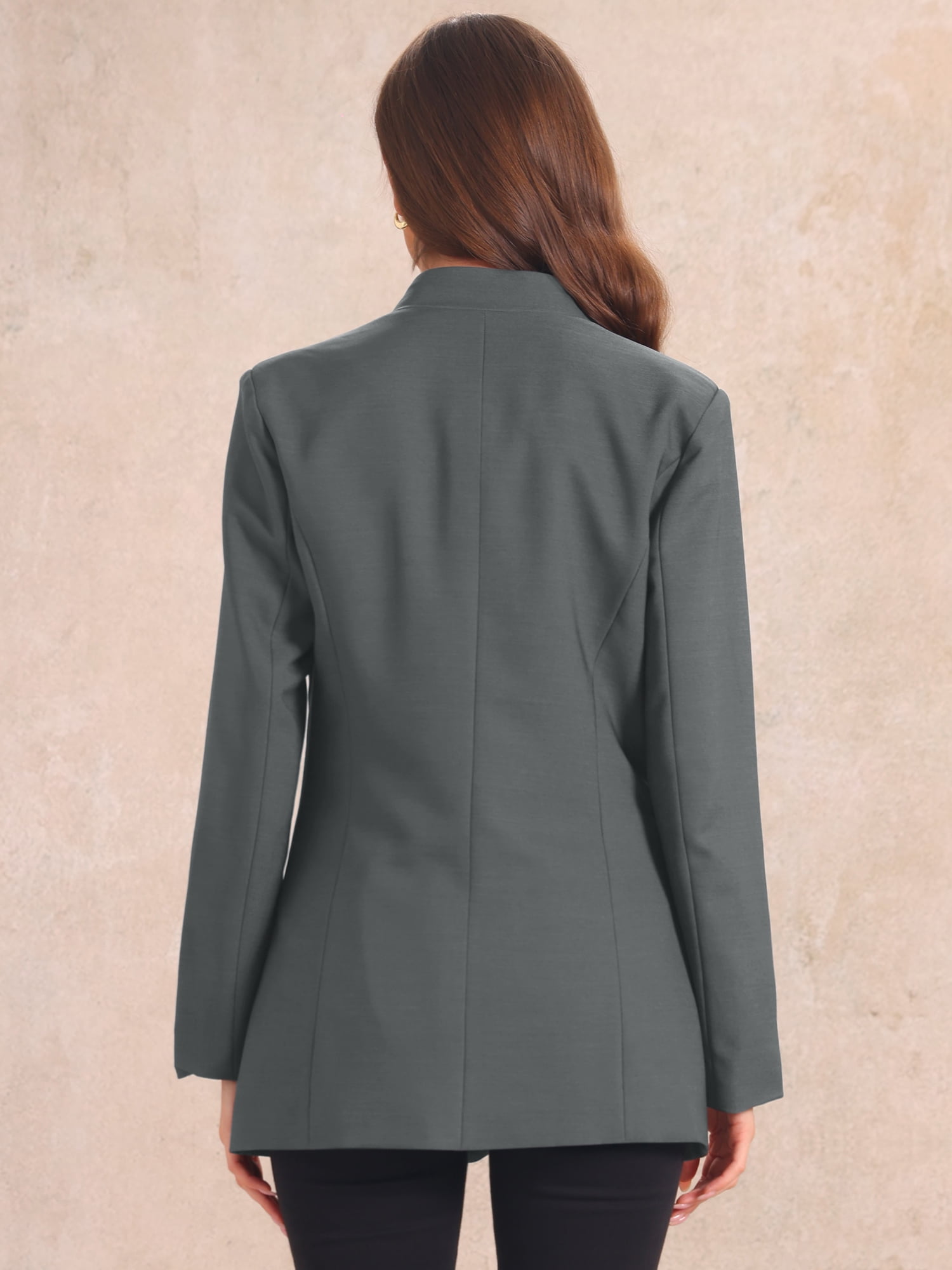 DARING DIVA Women's Work Blazers V Neck Outfits Jackets Blazer XS Dark Grey