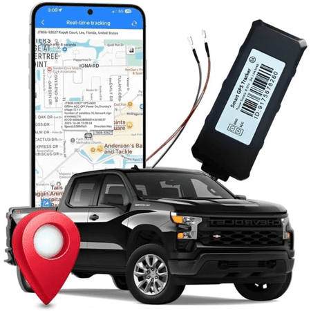 Wired GPS Tracker for Vehicles – No Monthly Fee, No Subscription – Real-Time Tracking, 4G SIM and Data Included, Trip History, GeoFence, Driving Alerts, Waterproof Hidden Tracking Device for Fleet