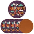 thumbnail image 2 of Halloween Set of 6PCS Cute Round Coasters, Microfiber Leather Drink Coasters, 4.3x4.3 Inch Table Coasters for Drinks, Coasters for Home and Kitchen Decor., 2 of 6