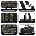 thumbnail image 3 of Teacher Tote Bag,Black Cartoon Colorful Dinosaurs Plants Pattern Teacher Utility Tote Bag,Large Work Tote Bags for Women with Multiple Pockets,Top Zipper Closure,13.8x10.6x6.7 Inch, 3 of 5
