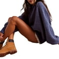 thumbnail image 2 of Women'S Pullover Sweaters Casual Long Sleeve Crew Neck Oversized Knitwear Chunky Knit Jumper Tops Orchid Color M, 2 of 8