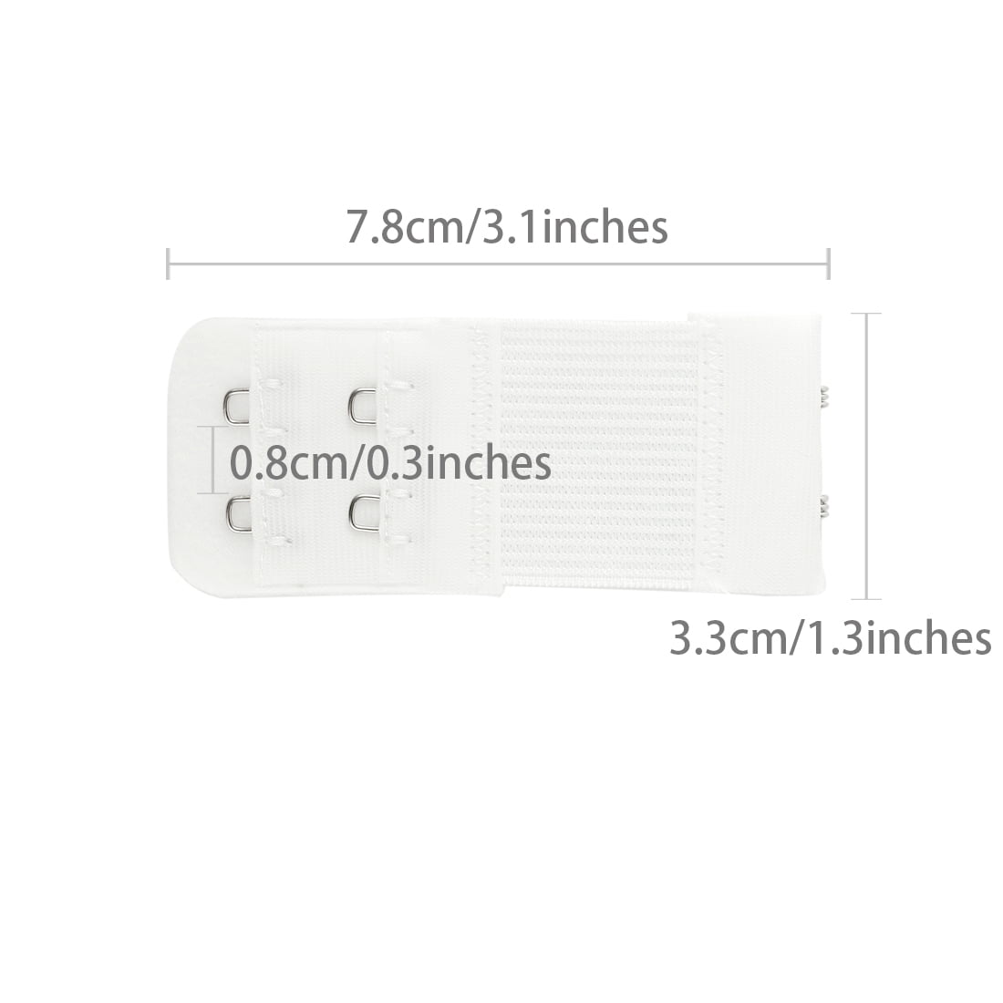 Unique Bargains 2Pcs Adjustable Bra Extenders 2x2/2x3/2x4 Hooks White 2 Rows 2 Hooks