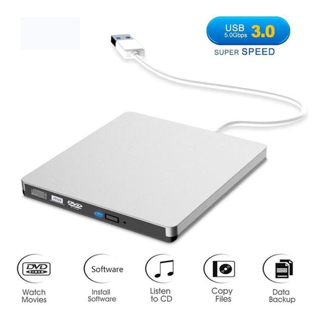 USB 3.0 External DVD Burner Writer Recorder DVD RW Optical Drive CD/DVD ROM Player MAC OS ABS Plastic ,Easy to Install
