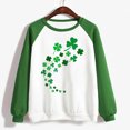 thumbnail image 4 of St. Patrick's Day Shirts for Women Crew Neck Casual Long Sleeve Patchwork Funny Printed Pullover Tops Sweatshirts(Green,XL), 4 of 5