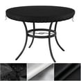 Circular Garden Table Cover, Black Patio Table Top Cover, Outdoor