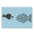 thumbnail image 1 of Fish Cutting Board, Little Fishes United to Fight with Big Fish Theme Aquatic Wildlife in the Ocean, Decorative Tempered Glass Cutting and Serving Board, Large Size, Blue and Black, by Ambesonne, 1 of 1